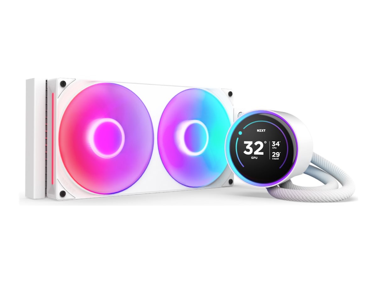 NZXT Kraken Elite 280 RGB Prozessor-Flüssigkeitskühlung mit LCD-Display 2x 140 mm Mattes Weiß