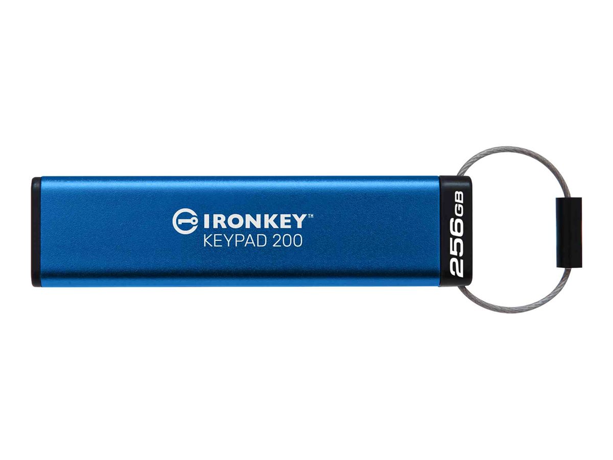 Kingston IronKey Keypad 200 256 GB USB-Stick AES-256 FIPS 140-3 Level 3 Blau
