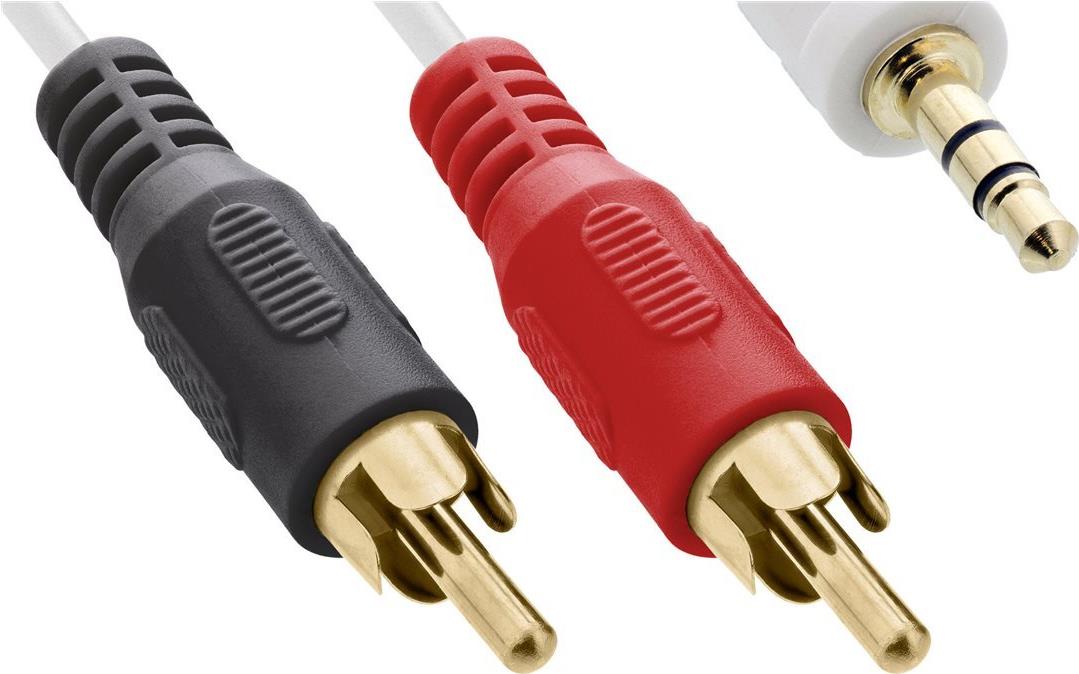 InLine Audiokabel 2x Cinch auf 3,5 mm Klinke 5 m Weiß