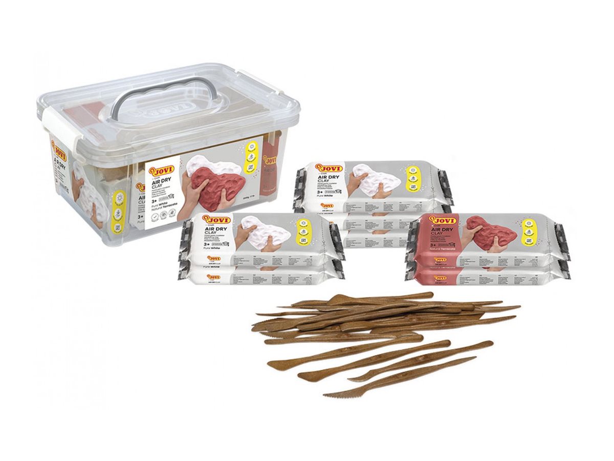 JOVI Air Dry Set Modelliermasse Pure White, Terrakotta