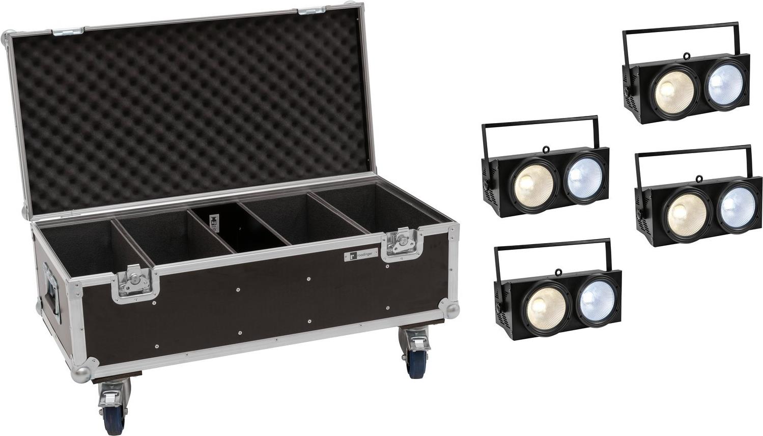 EUROLITE 4x Audience Blinder 2x100W LED COB CW/WW + Case (20001004)