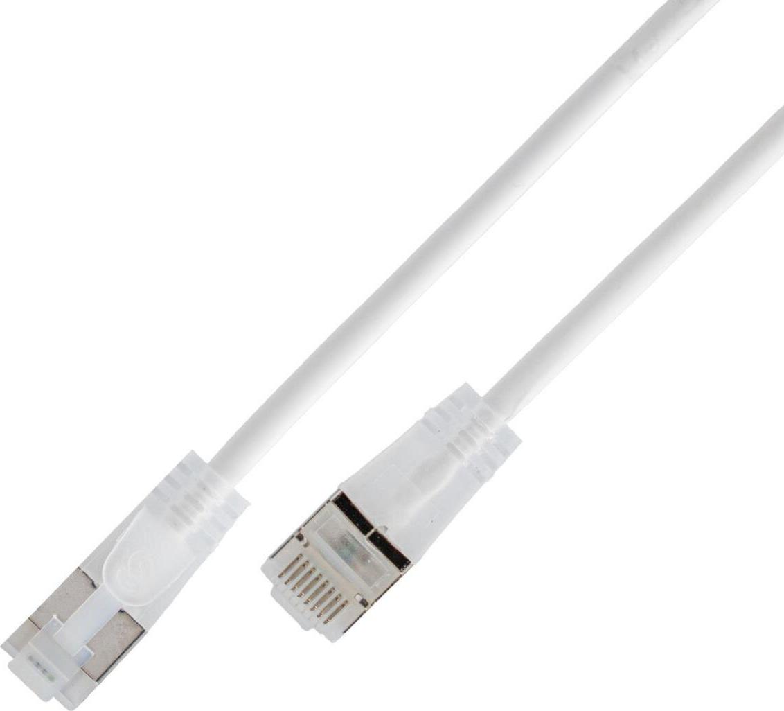 SLIM KAT6A 10 Gigabit Lightpatchkabel rund, U/FTP, transluzente Stecker KAT6A LIGHT geschirmt (SLIM-L-UF-K6A-TL 1.5 WT)