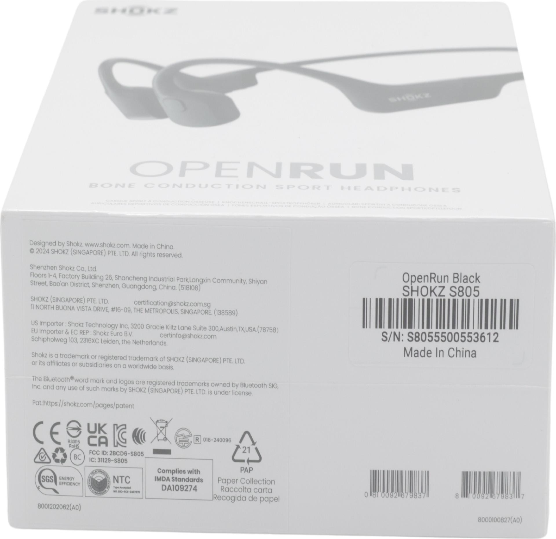 Shokz OpenRun Kabellose Bluetooth-Kopfhörer USB-C Schwarz