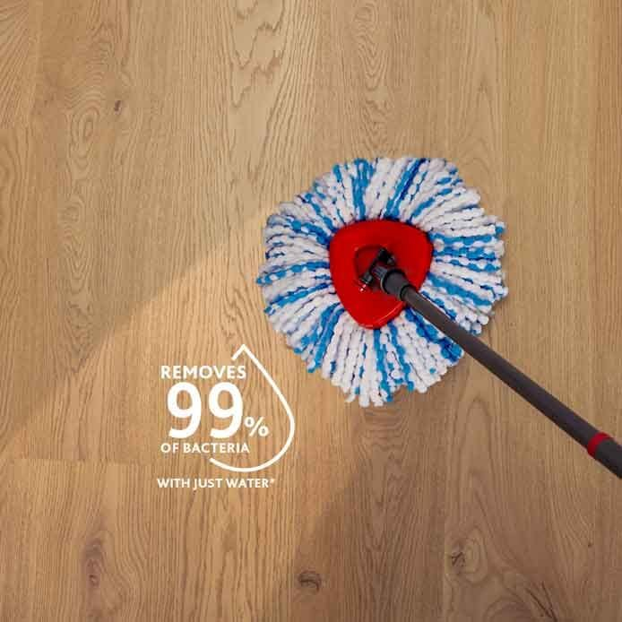 Vileda H2PrO Spin Mop Ersatz-Mopppad, Mikrofaser, Blau/Weiß