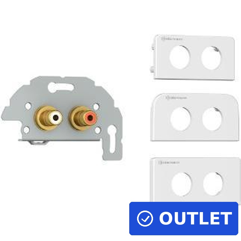 Kindermann 7456000410 2 x RCA Grau - Weiß Steckdose (7456000410) (B-Ware)