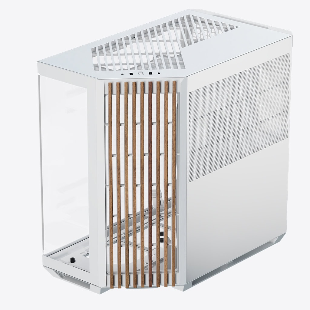 APNX V1 PC-Gehäuse Midi-Tower ATX Tempered Glass USB 3.0 Weiß, Holz