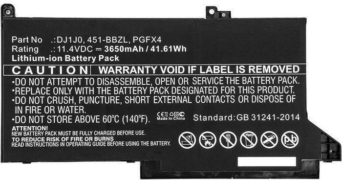 CoreParts Laptop Battery 42Wh Li-ion 11.4V 3650mAh Black PGFX4 (PGFX4-CP)