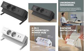 Fellowes Tisch-Steckdosenleiste Power Desk 2, Typ F, weiß (100137183)