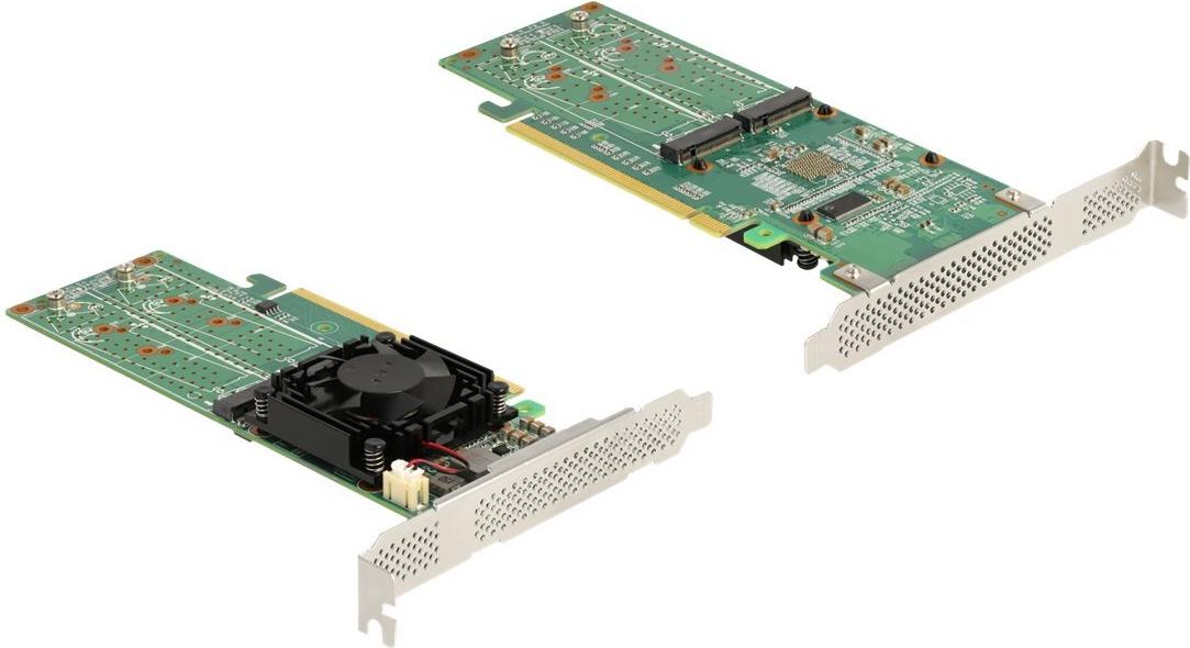 Delock Speicher-Controller 4x M.2 NVMe Key M PCIe 3.0 x16 Low Profile Grün