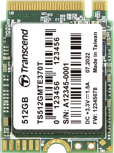 Transcend MTE370T. SSD Speicherkapazität: 512 GB, SSD-Formfaktor: M.2, Lesegeschwindigkeit: 2000 MB/s, Schreibgeschwindigkeit: 1100 MB/s, Komponente für: Laptop (TS512GMTE370T)