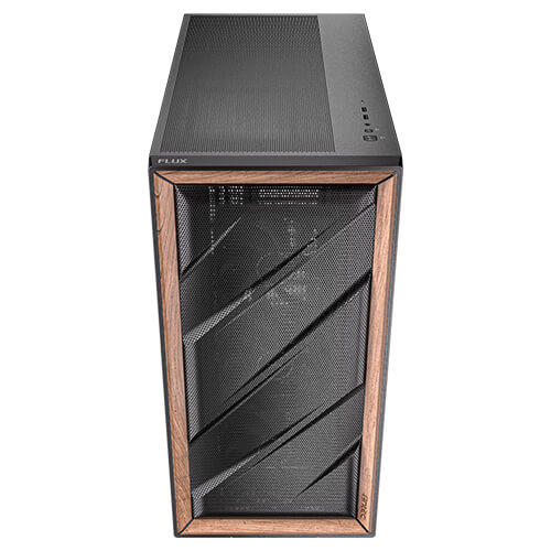 Antec FLUX SE Midi Tower E-ATX/ATX/mATX/ITX Schwarz, Holz