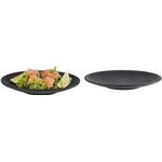 APS Speiseteller flach NERO, Durchmesser: 330 mm, schwarz aus Melamin, stapelbar, spülmaschinengeeignet, hitze - 1 Stück (36015)