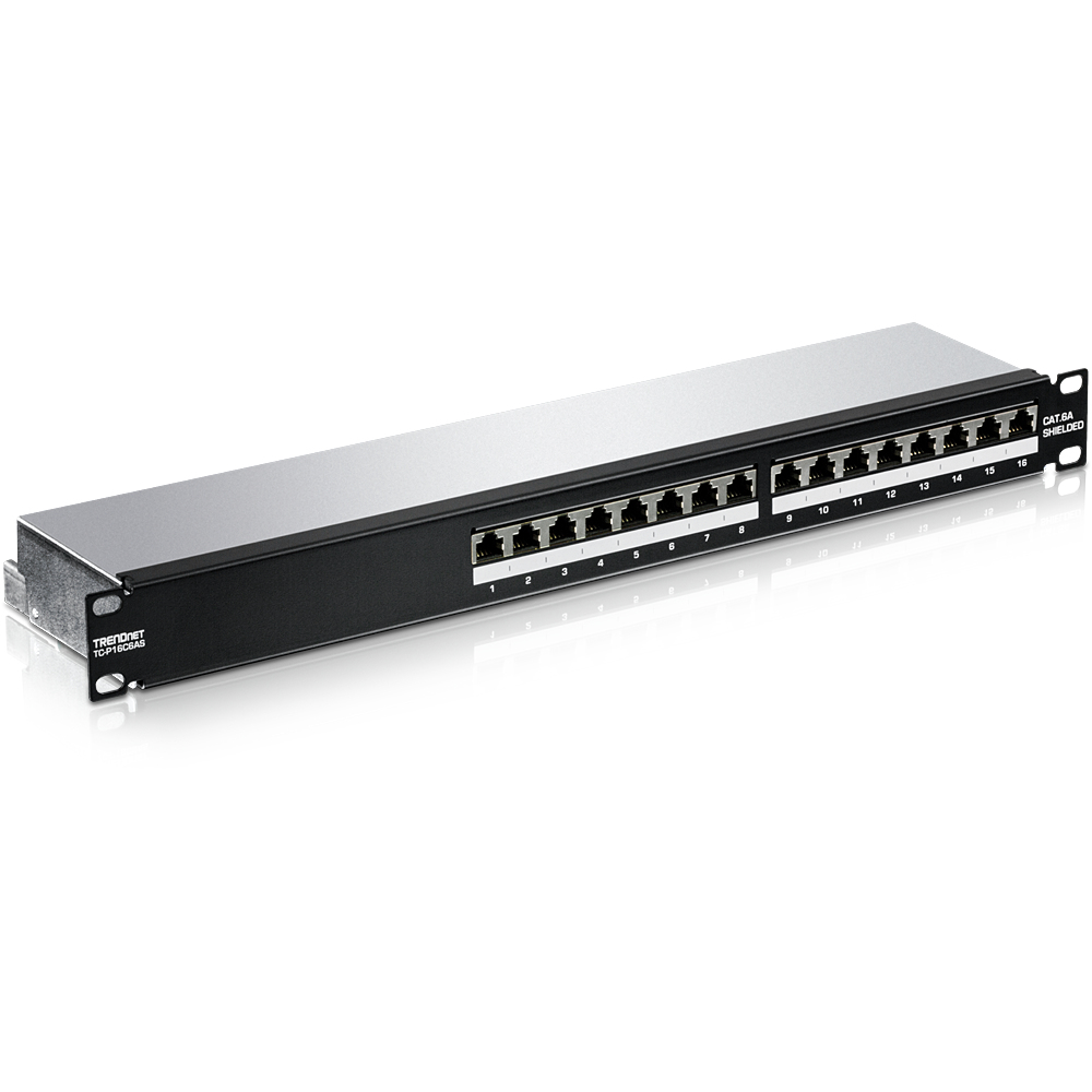 TRENDnet TC-P16C6AS Patch Panel 16-Port Cat6a Geschirmt Schwarz
