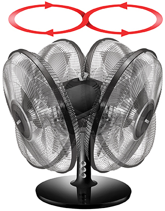 Unold Silverline 86817 Tischventilator 25 W 25 cm 2 Stufen Oszillierend Schwarz, Silber