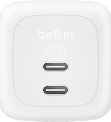 Belkin BoostCharge Dual USB-C PD Wall Chrg - 67.000 W (WCH020KQWH)