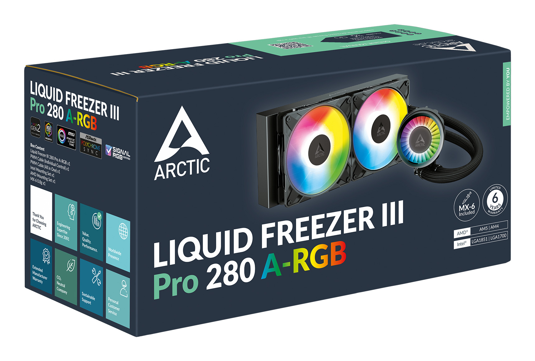 Arctic Liquid Freezer III Pro 280 A-RGB All-in-One-Wasserkühlung 280 mm Schwarz