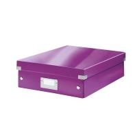 LEITZ Organisationsbox Click & Store WOW, groß, violett Hartpappe mit PP-Folie, Aufbau mittels Druckknöpfen, - 1 Stück (6058-00-62)