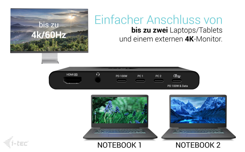 i-Tec C31KVMHDMIDOCKPD Dockingstation Schwarz