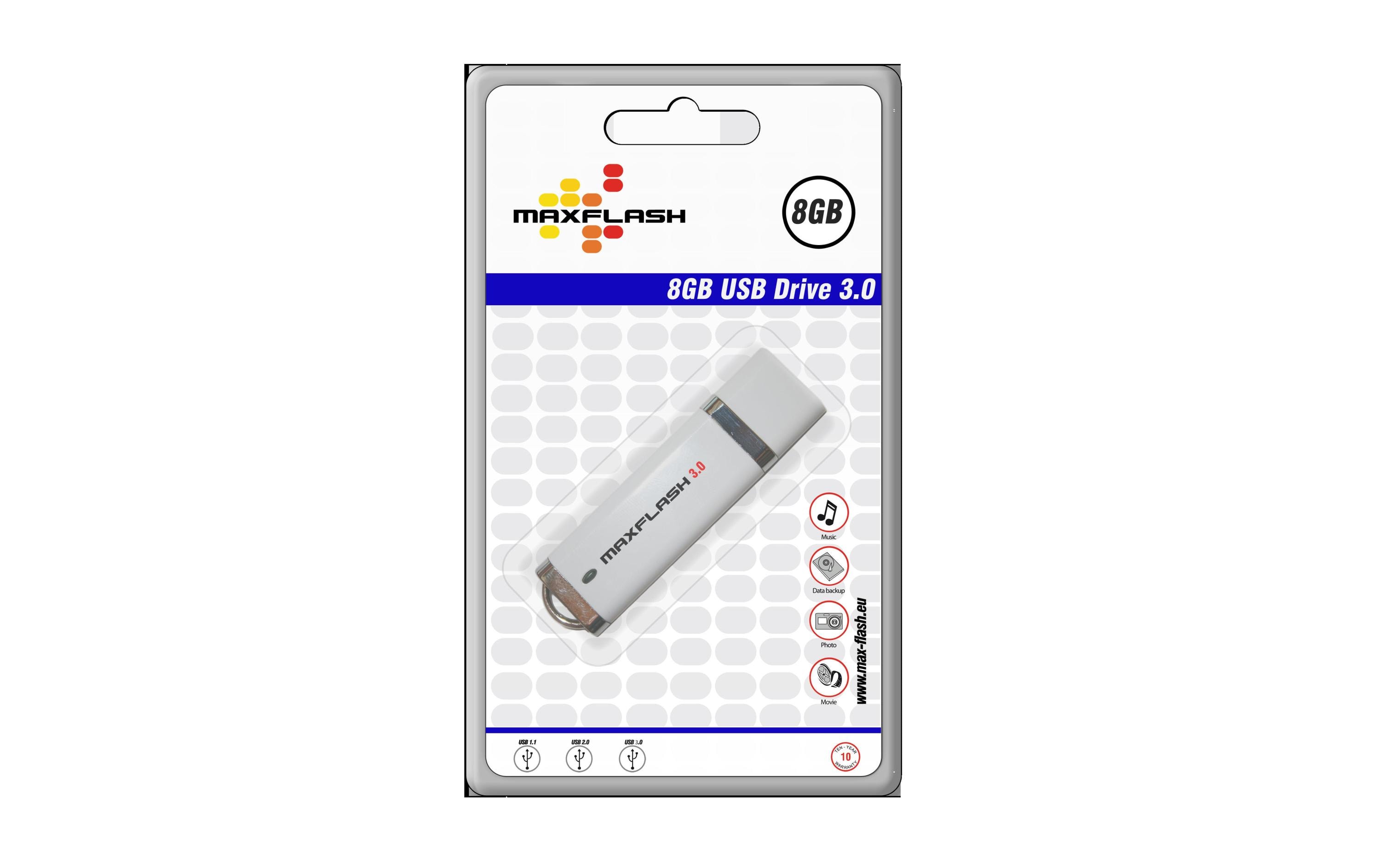 MAXFLASH 8 GB USB-Stick 3.0 Weiß