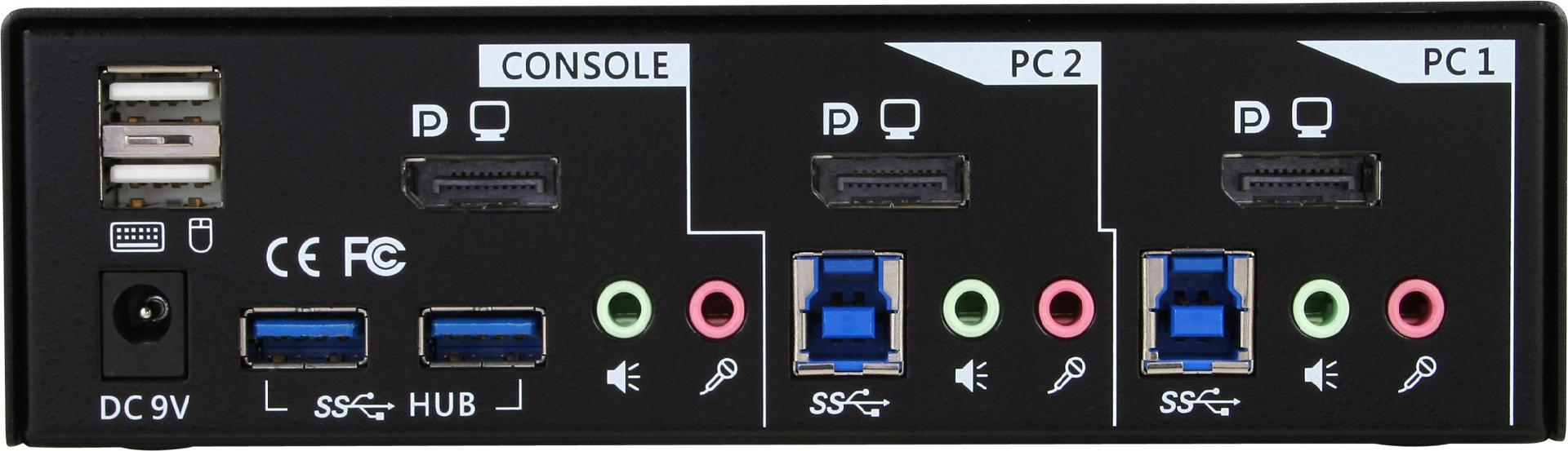 InLine 63622I KVM-Switch DisplayPort USB 3.0 2-Port Schwarz