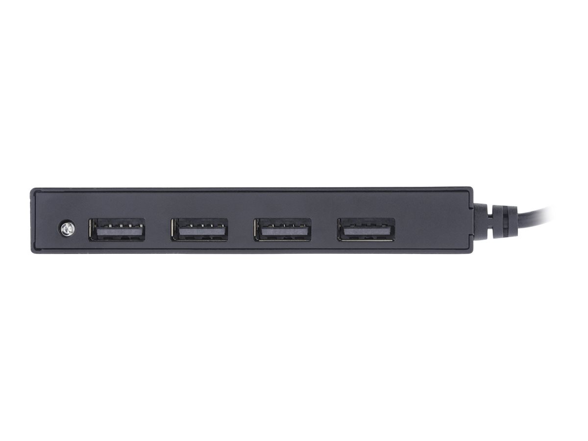 InLine USB 2.0 4-Port Hub USB-A Stecker auf 4x USB-A Buchse 15 cm Kabel Schwarz