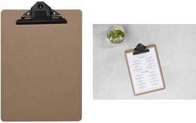EUROPEL Speisekarten-Klemmbrett, DIN A4, natur stabiles MDF-Klemmbrett, abgerundete Ecken, - 1 Stück (197001)