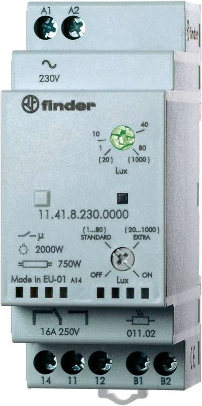 Finder Dämmerungsschalter für 35 mm DIN-Schiene, Serie 11.41.8.230 11.41.8.230.0000 (Standard/hoher Bereich) 1 - 80/30 - (11.41.8.230.0000)