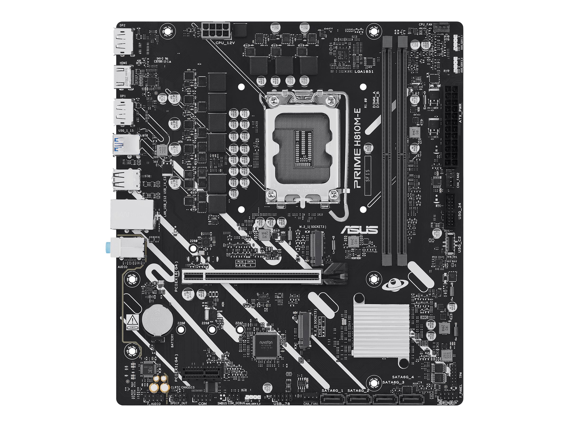 ASUS PRIME H810M-E-CSM Mainboard Intel H810 LGA 1851 DDR5 Micro ATX Schwarz