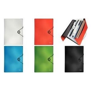 LEITZ Projektmappe Solid, A4, PP, 6 Fächer, hellblau 5 Fächer mit Beschriftungstaben inkl. Beschriftungsschild - 1 Stück (4579-10-30)