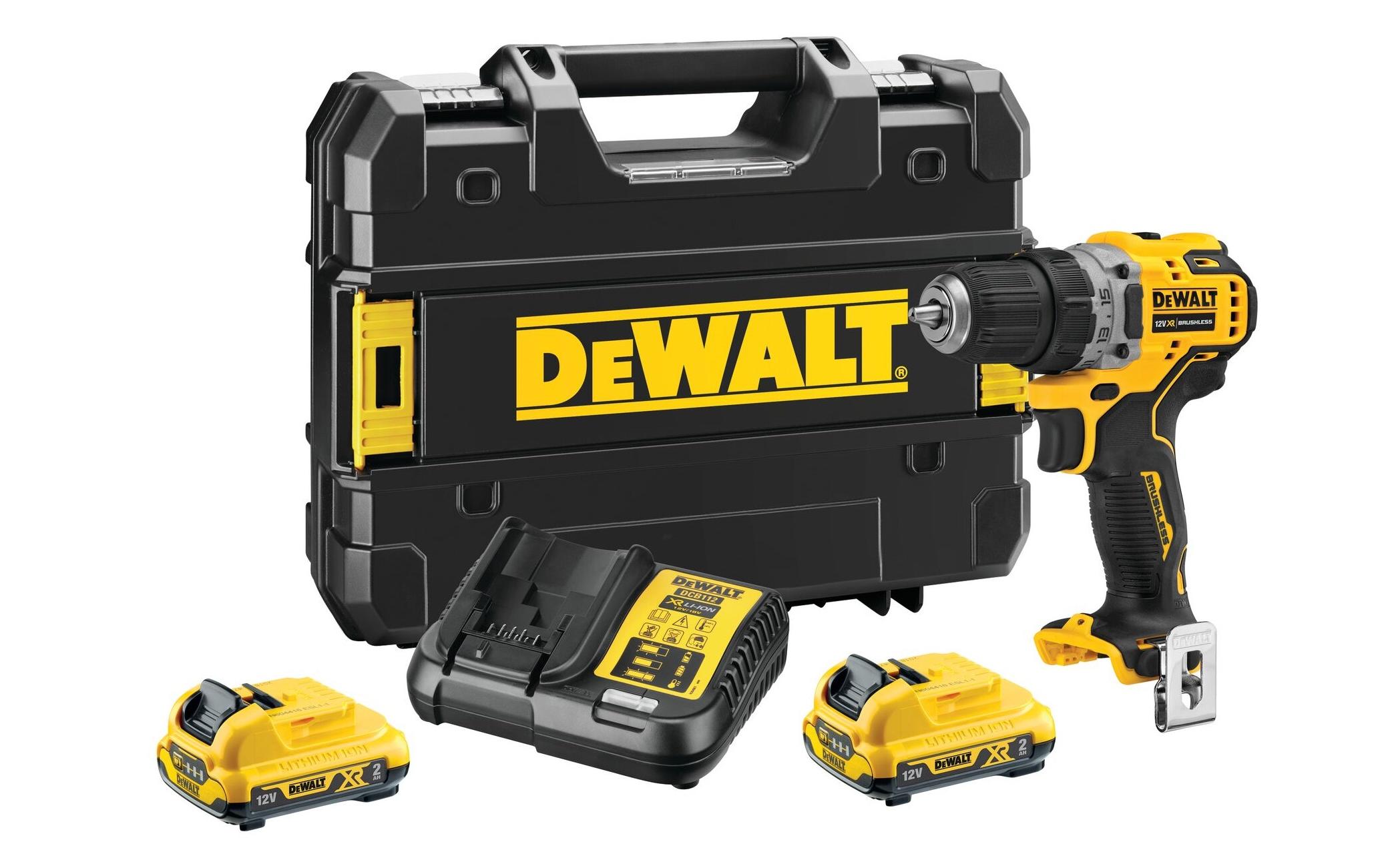 DeWalt 12 V Akku-Bohrschrauber DCD701D2-QW 2 Ah Schwarz, Gelb