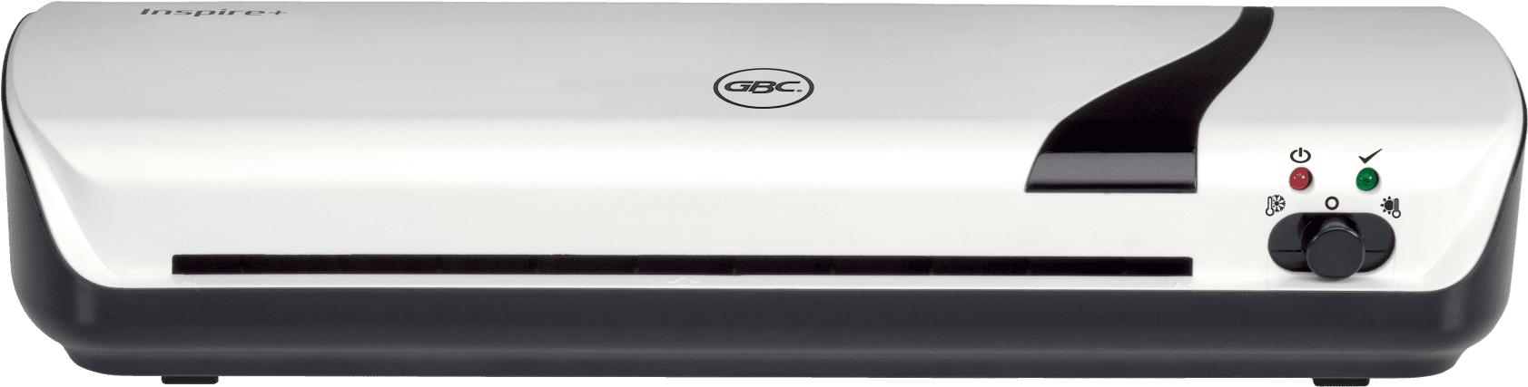 GBC Inspire+. Maximale Laminierungbreite: 24,1 cm, Typ: Kalt-/Warmlaminator, Laminierungsgeschwindigkeit: 250 mm/min. Breite: 350 mm, Tiefe: 130 mm, Höhe: 60 mm (4410031)