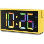 Hama Digitaler Wecker Ibiza, Multicolor-Display, mit USB-Ladefunktion, Gelb (00222210)