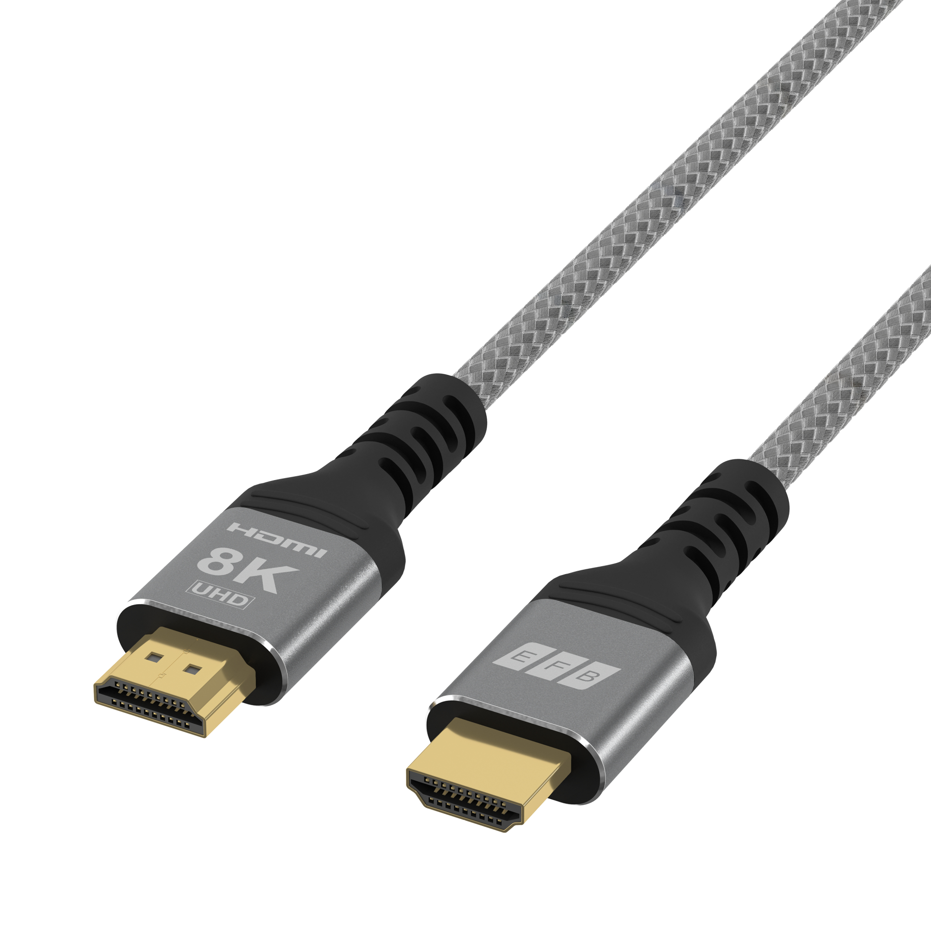 EFB Elektronik HDMI-21-00001 HDMI-Kabel 2.1 Ultra High-Speed 8K60Hz 48 Gbit/s 0,5 m Schwarz, Grau