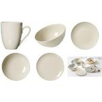 Ritzenhoff & Breker Dessertteller CECINA CREME, 205 mm aus Steinzeug, spülmaschinenfest, mit Farbglasur, - 6 Stück (424850)