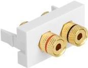 Delock - Easy 45 - Einrastmodul - red / black ring - 2 x binding post (internal), 2 x binding post (external) - 1 Modul - weiß, RAL 9003 (81397)