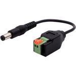 EXSYS GmbH Kabel-Adapter DC-Stecker 5.5x2.1 mm zu 2-pin Terminal Block mit Drucktaster, 15 cm (EX-49140)