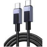 UGREEN L513 USB-C auf USB-C Ladekabel 240W PD3.1 480Mbps Nylon geflochten Alugehäuse Kabelbinder 2m grau (45068)
