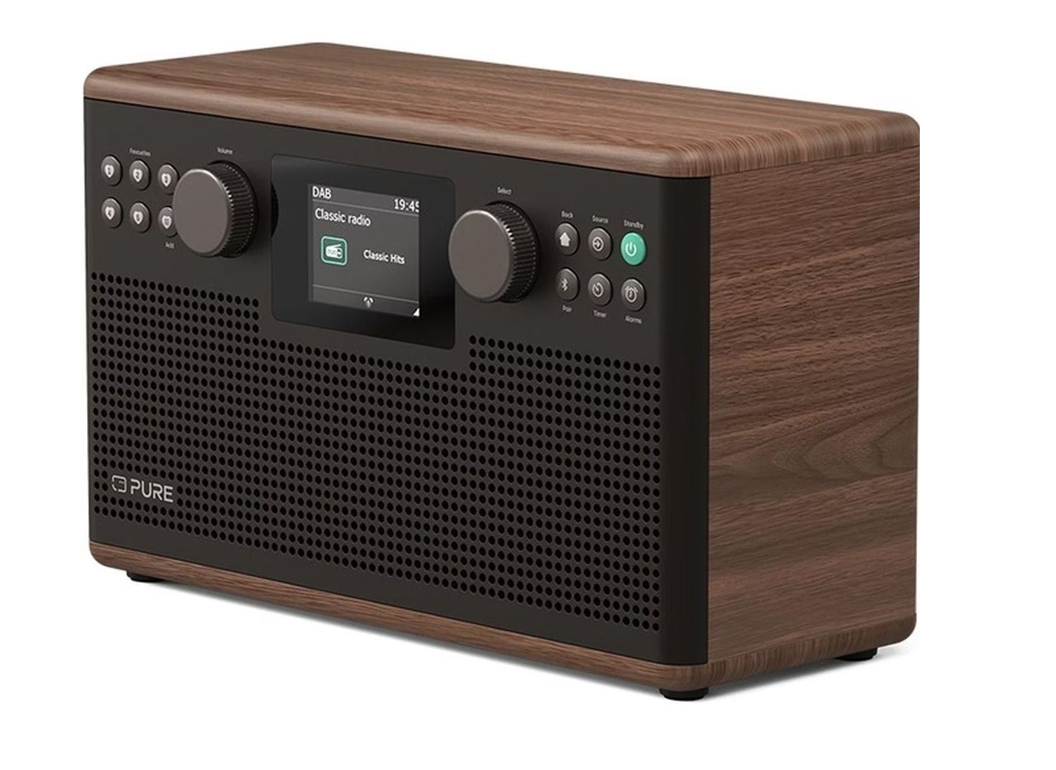 Pure Acoustics Classic H6 DAB+ FM Internet-Radio Braun/Walnuss 30W TFT-Display
