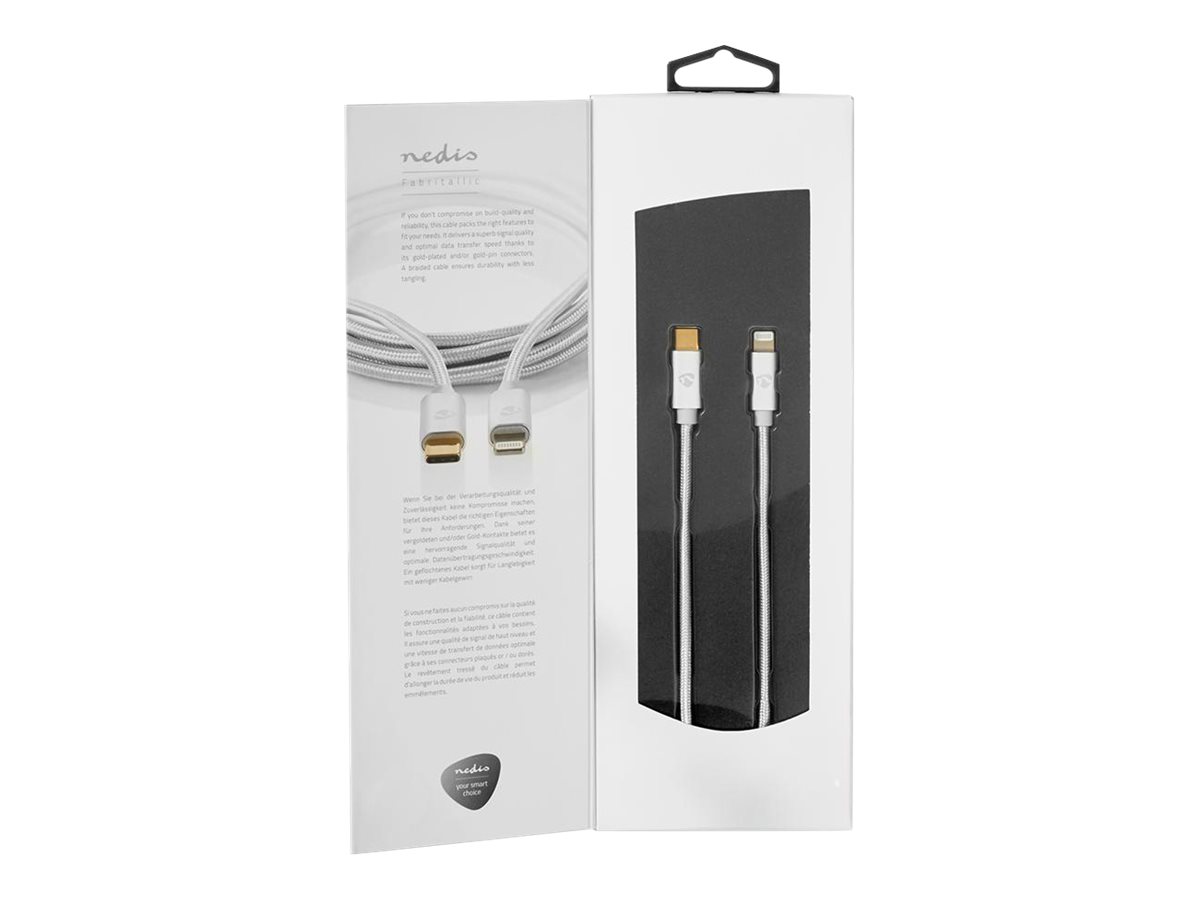 Nedis Lightning-Kabel Lightning zu USB-C 1 m Aluminium