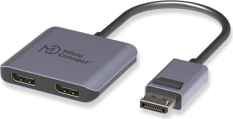 MicroConnect DisplayPort to 2x female MST Hub Splitter (MC-DP-2XDP)