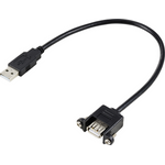 Renkforce USB-Kabel USB 2.0 USB-A Stecker, USB-A Buchse 0.25 m Schwarz für Einbau, schraubbar RF-5720402 (RF-5720402)