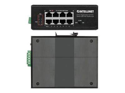 Intellinet PoE-Powered 8-Port Gigabit Ethernet PoE+ Industrial Switch 8 x 10/100/1000 (PoE+) Schwarz