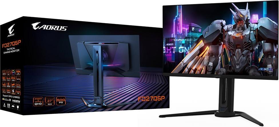 AORUS FO27Q5P QD-OLED Gaming-Monitor 27" QHD 500 Hz Schwarz