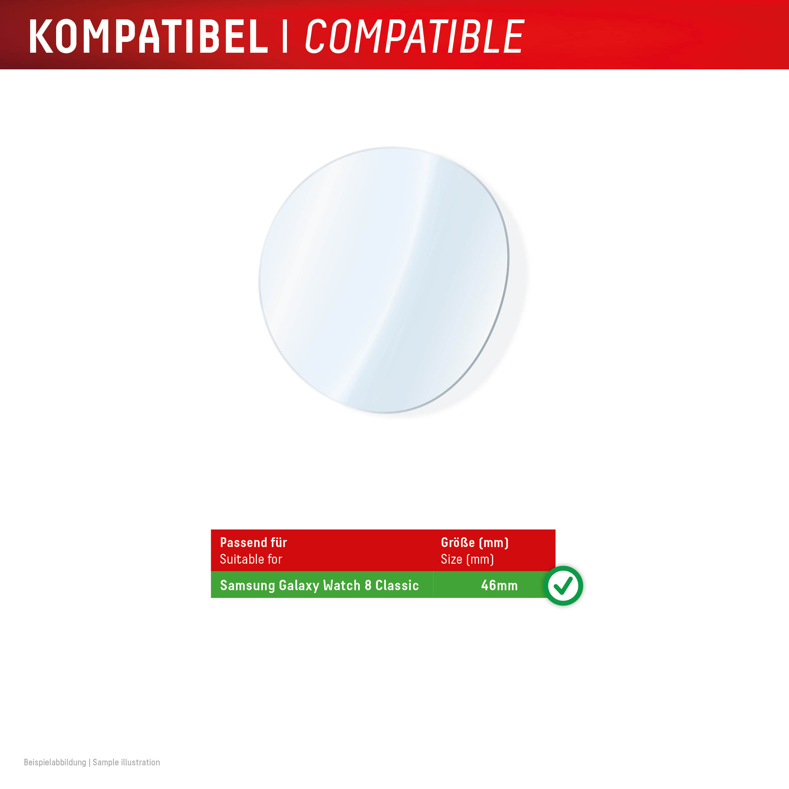 Displex Glass Samsung Galaxy Watch8 Classic 46mm Displayschutz Gehärtetes Glas Transparent