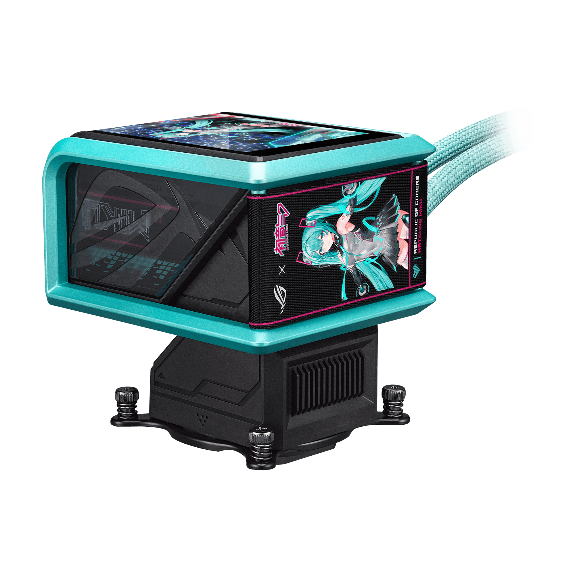ASUS ROG RYUO IV SLC 360 ARGB MIKU All-in-One-Flüssigkeitskühler Schwarz, Türkis