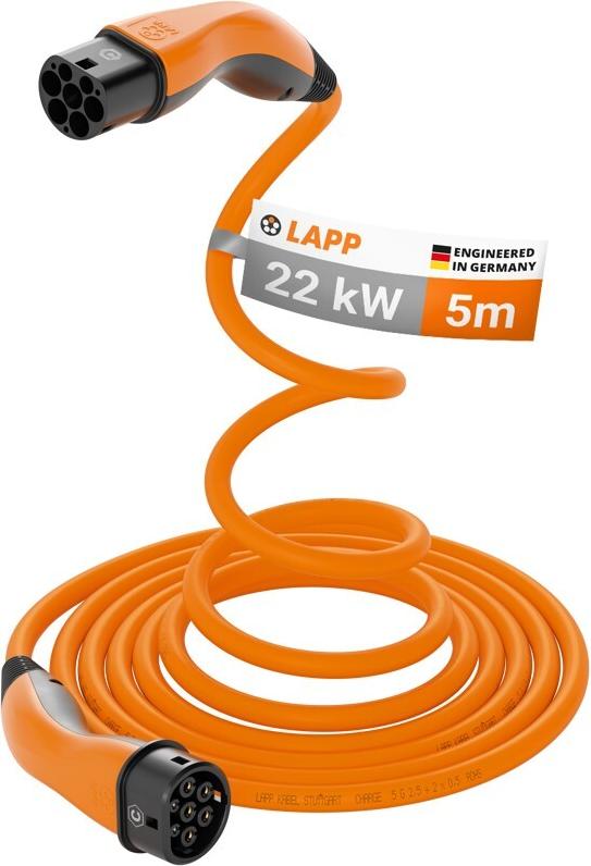 LAPP MOBILITY Helix Ladekabel Typ 2 22 kW 5 m Orange