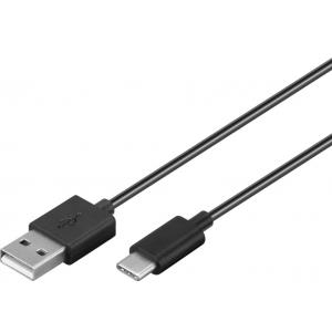 Wentronic Goobay USB-C™ Sync- & Ladekabel 1m, Schwarz, 1 m - für Geräte mit USB-C™ Anschluss geeignet (45677)