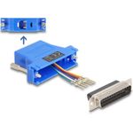 Delock D-Sub 25 Pin Stecker zu RJ12 Buchse Montagesatz blau (67095)