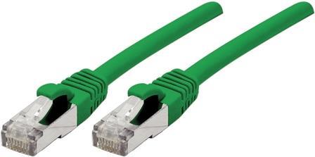 Patchkabel S/FTP (PiIMF), Cat 6A (EIA/TIA), grün, 5,0 m Patchkabel mit besonders schmalem Knickschutz (858440)