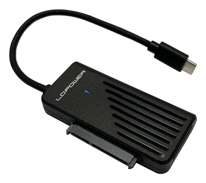 LC-Power LC-ADA-USB-SATA-NVME USB-C Adapter für NVMe M.2 SSD & 2,5"/3,5" SATA Schwarz